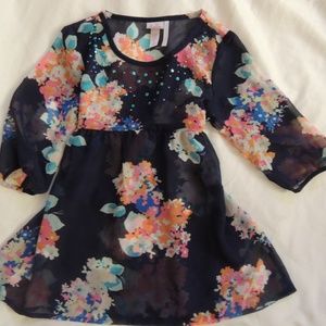 Sheer floral Justice Blouse size 8